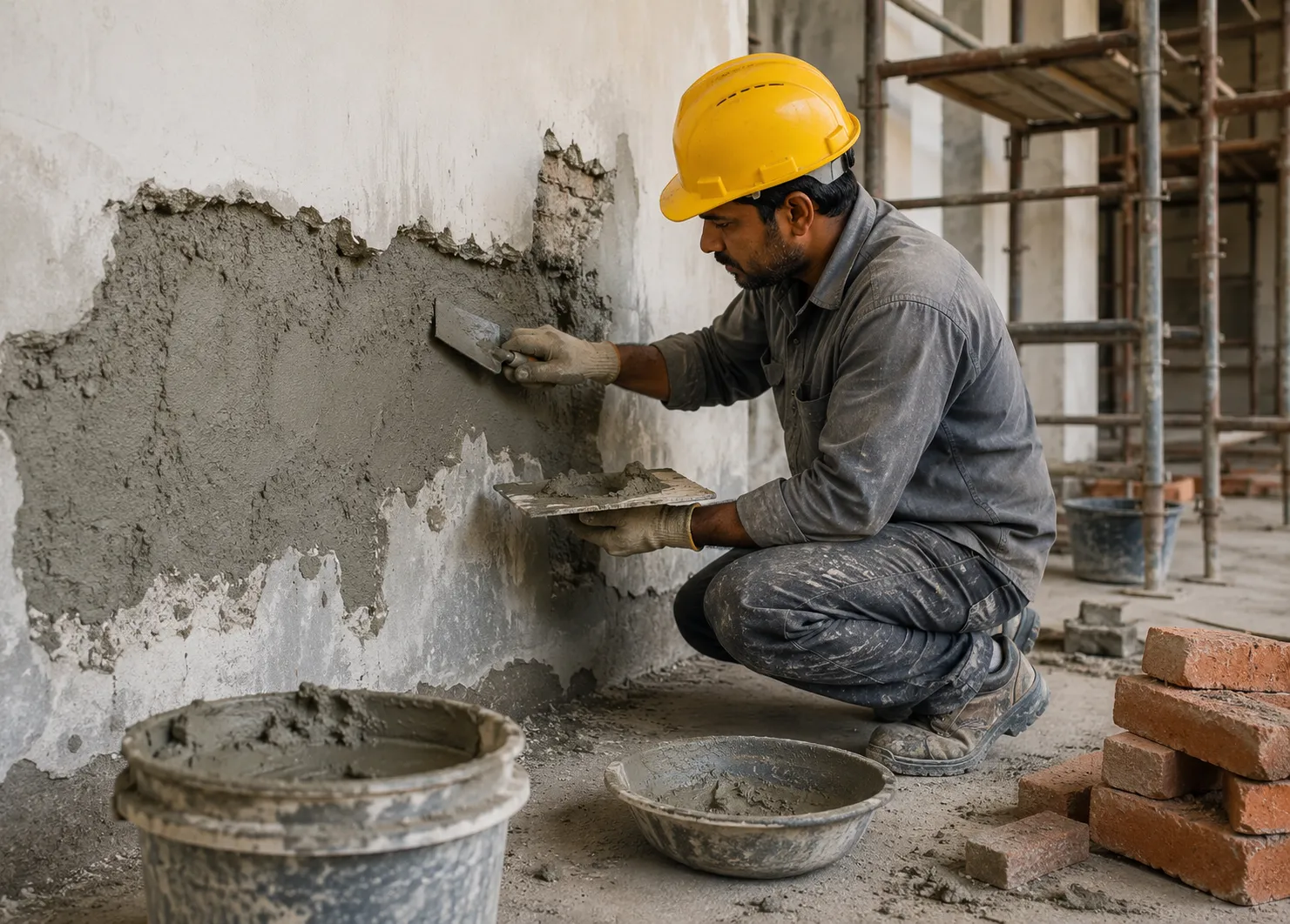 Certified engineer conducting a property health inspection