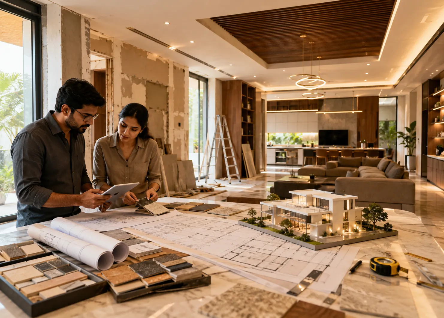 Qualified architect planning a residential renovation project